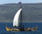 Viking gemisi veya onun açık yelken ile longship